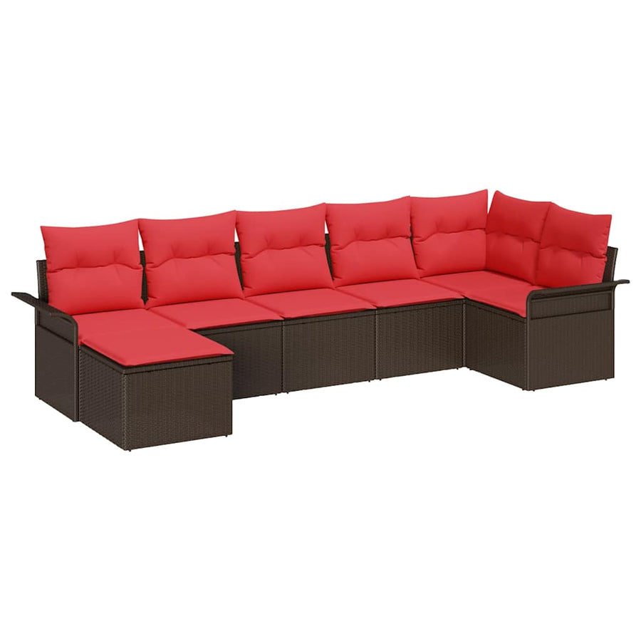 Tuin Sofa Set met opslag 7 pcs Beige poly rattan