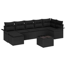 Tuin Sofa Set met opslag 8 pcs Zwart poly rattan