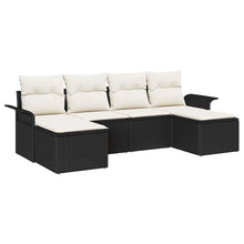 Tuin Sofa Set met opslag 6 pcs Zwart poly rattan