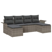 Tuin Sofa Set met opslag 6 pcs Grijs poly rattan