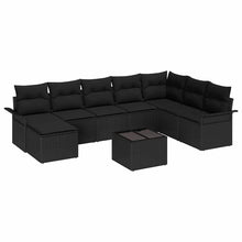 Tuin Sofa Set met kussen met opslag 9 pcs Beige Poly riet