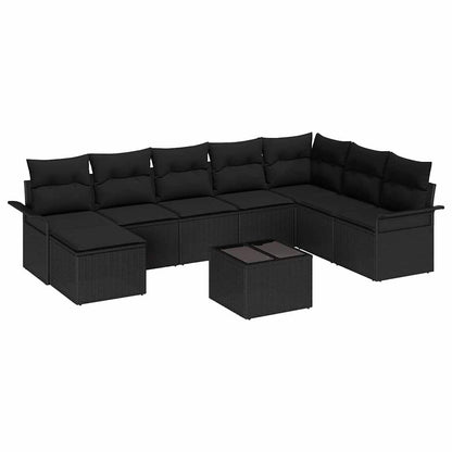 Tuin Sofa Set met kussen met opslag 9 pcs Beige Poly riet