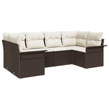Tuin Sofa Set met kussen met opslag 6 pcs Bruin Poly riet