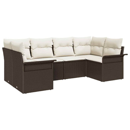 Tuin Sofa Set met kussen met opslag 6 pcs Bruin Poly riet