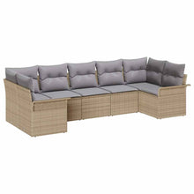 Tuin Sofa Set met kussen met opslag 7 pcs Beige Poly riet