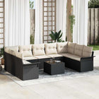 Tuinset poly rattan bruin modulair met opslag 10-delig