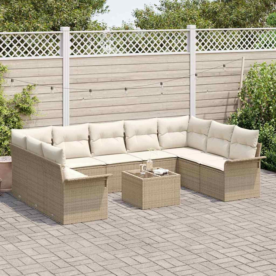 Tuin Sofa Set 10 st Bruin poly rattan