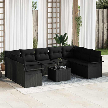 Tuin Sofa Set met opslag 10 pcs Beige poly rattan