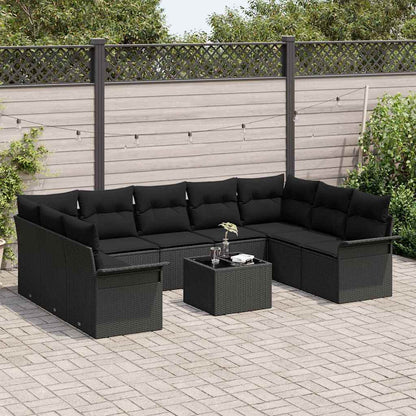 Tuin Sofa Set met opslag 10 pcs Beige poly rattan