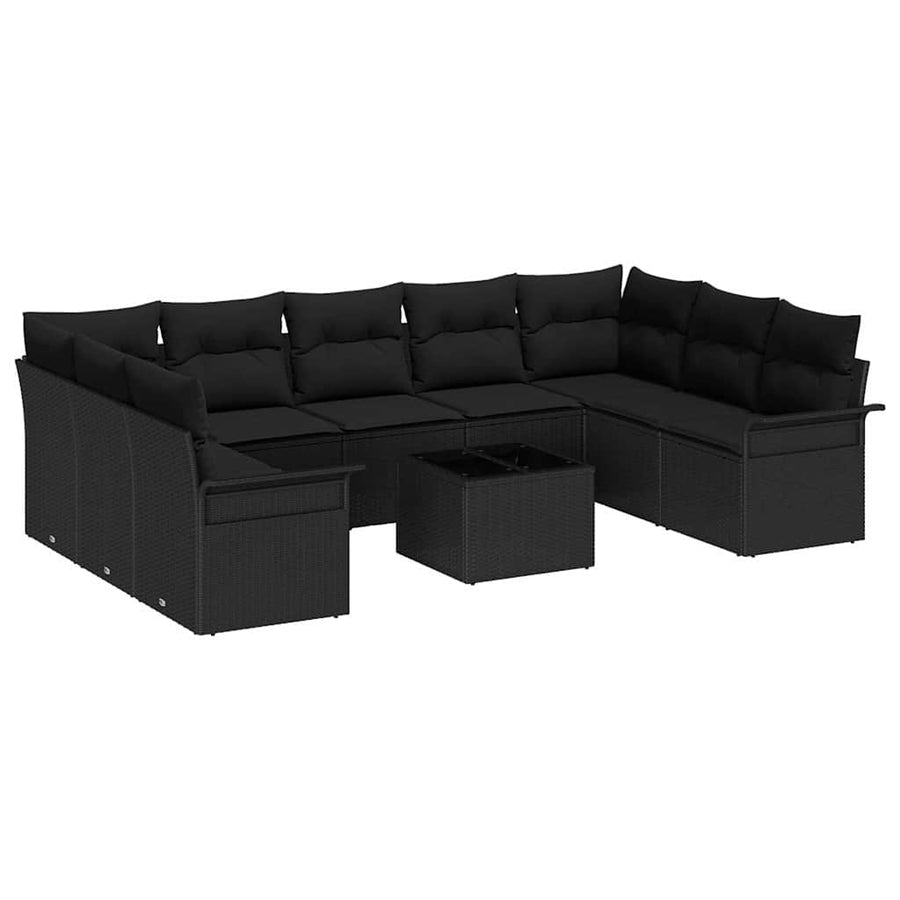 Tuin Sofa Set met opslag 10 pcs Beige poly rattan