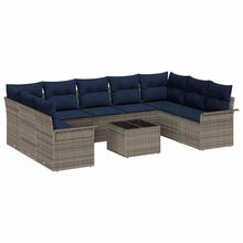 Tuin Sofa Set met opslag 10 pcs Grijs poly rattan