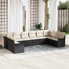 Tuin Sofa Set met opslag 10 pcs Zwart poly rattan