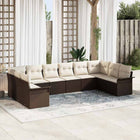 Garden Sofa Set with Storage 10 pcs Brown poly rattan