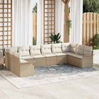 Garden Sofa Set with Storage 10 pcs Beige poly rattan