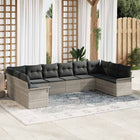 Garden Sofa Set with Storage 10 pcs Light Grey poly rattan