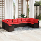 Tuinset poly rattan 10-delig beige met opbergruimte