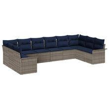 Tuin Sofa Set met opslag 10 pcs Lichtgrijs poly rattan