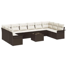 Tuin Sofa Set met kussen met opslag 11 pcs Grijs Poly riet
