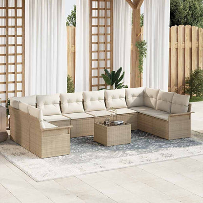 Tuin Sofa Set met kussen met opslag 11 pcs Bruin Poly riet