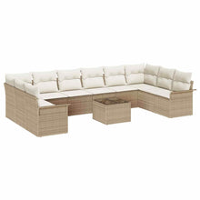 Tuin Sofa Set met kussen met opslag 11 pcs Bruin Poly riet