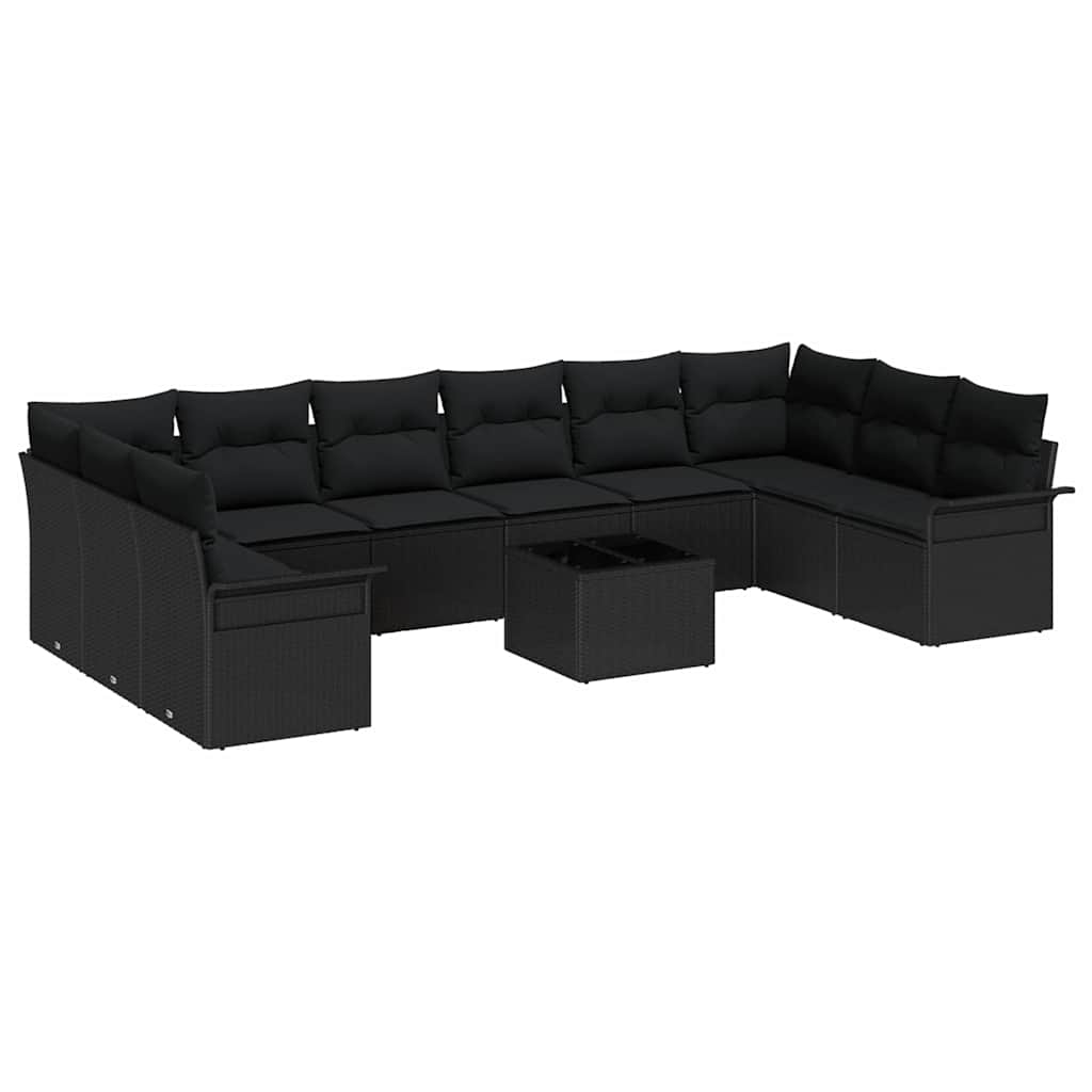 Tuin Sofa Set met kussen met opslag 11 pcs Beige Poly riet
