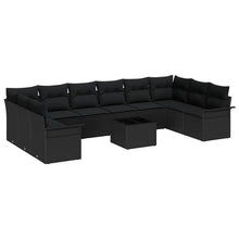 Tuin Sofa Set met kussen met opslag 11 pcs Beige Poly riet
