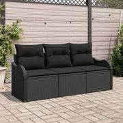 Tuinset poly riet 3-delig zwart
