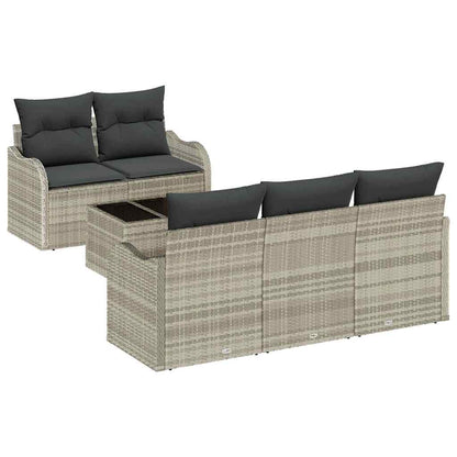 Tuin Sofa Set met kussen 6 pcs Licht Grijs en Donker Grijs