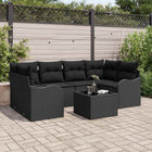 Tuinset 7-delig polyrattan zwart