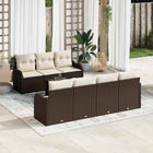 Tuinset poly rotan bruin 231x62x85 cm