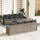 Loungeset poly rotan grijs 231x62x85 cm
