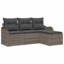 Tuin Sofa Set met opslag 4 pcs Grijs poly rattan