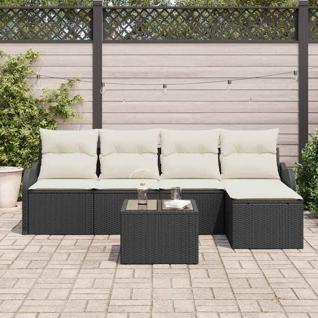 Tuin Sofa Set met opslag 6 pcs Bruin poly rattan
