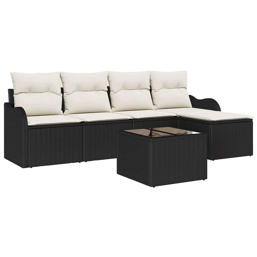 Tuin Sofa Set met opslag 6 pcs Bruin poly rattan