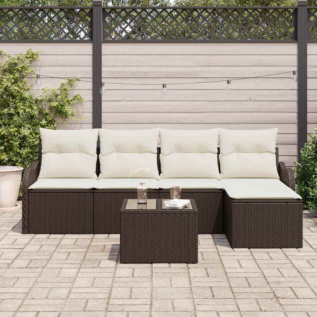 Tuin Sofa Set met opslag 6 pcs Grijs poly rattan