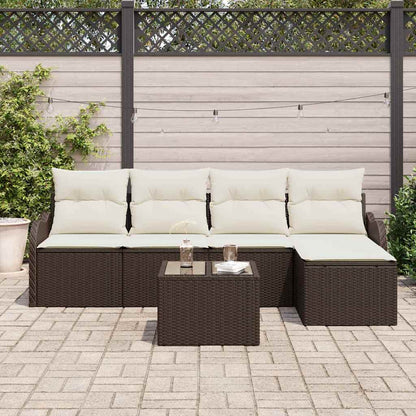 Tuin Sofa Set met opslag 6 pcs Grijs poly rattan