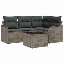 Tuin Sofa Set met opslag 5 pcs Zwart poly rattan