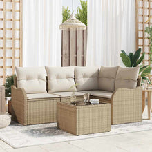 Tuin Sofa Set met opslag 5 pcs Bruin poly rattan