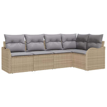 Tuin Sofa Set met opslag 5 pcs Beige poly rattan