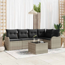 Tuin Sofa Set met opslag 6 pcs Lichtgrijs poly rattan