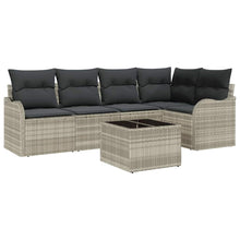 Tuin Sofa Set met opslag 6 pcs Lichtgrijs poly rattan