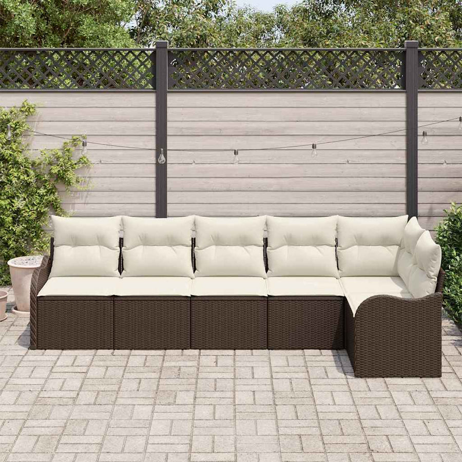 Tuin Sofa Set met opslag 6 pcs Bruin poly rattan