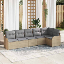 Tuin Sofa Set met kussen met opslag 6 pcs Beige Poly riet
