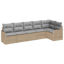 Tuin Sofa Set met kussen met opslag 6 pcs Beige Poly riet