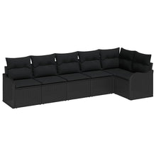 Tuin Sofa Set met opslag 6 pcs Zwart poly rattan