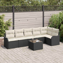 Tuin Sofa Set met kussen met opslag 7 pcs Bruin Poly riet