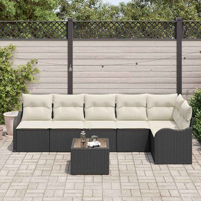 Tuin Sofa Set met kussen met opslag 7 pcs Bruin Poly riet