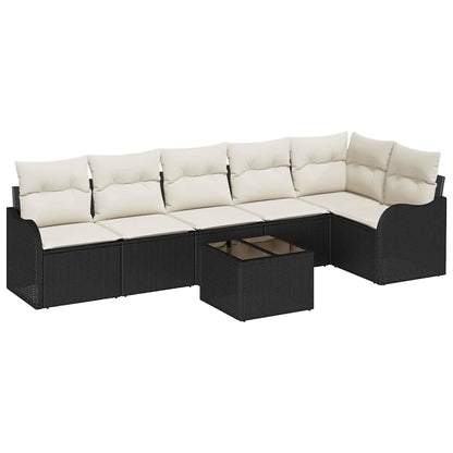 Tuin Sofa Set met kussen met opslag 7 pcs Bruin Poly riet