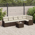 Garden Sofa Set with Storage 7 pcs Grey poly rattan