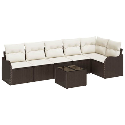 Tuin Sofa Set met opslag 7 pcs Grijs poly rattan